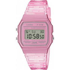 Casio F‑91WS‑4EF Γυναικείο Ψηφιακό Ρολόι με Ροζ Καουτσούκ Λουράκι